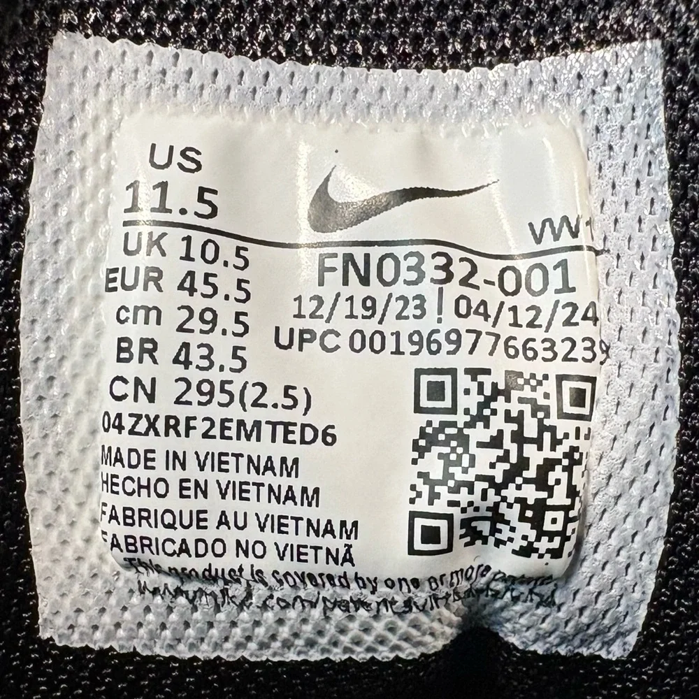 Nike‎ Free Golf NN Golf Shoes Black Iron Grey White FN0332-001 Men's Size 11.5